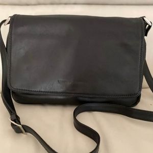 Soft Black Genuine Leather Derek Alexander Crossbody Organizer